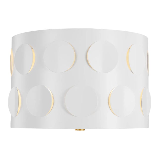 Kate Spade by Visual Comfort Studio Dottie Small Flush Mount, Burnished Brass For Sale