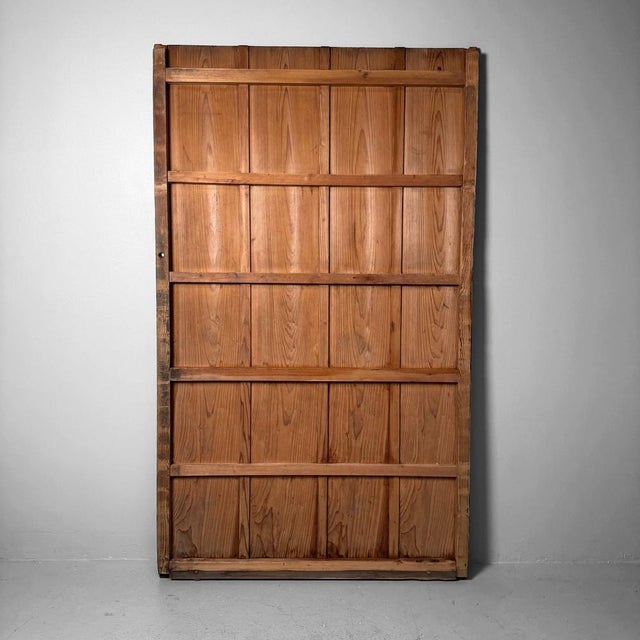 Vintage Japanese Wooden Sliding Door, 1920s For Sale - Image 11 of 11
