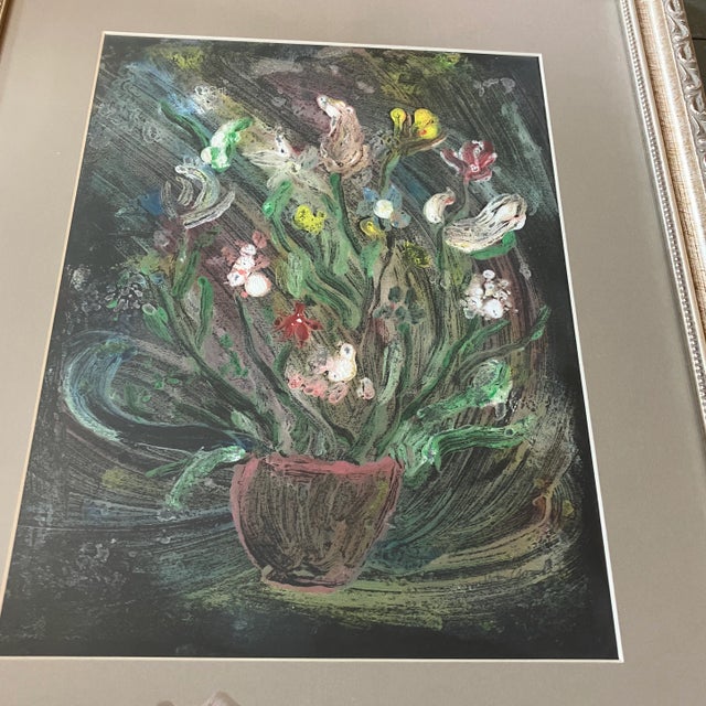 Mono print on paper 9 x 12 unsigned Overall size with grey mat & frame are 14.5 x 17.5