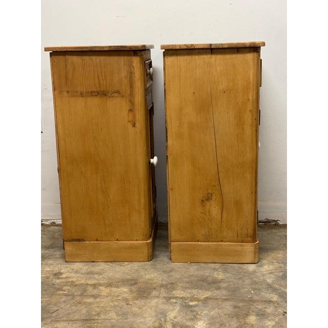 Brown Antique English Pine Night Stands For Sale - Image 8 of 9