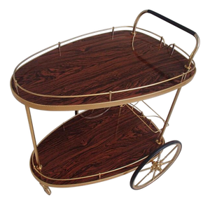 Triangular Kelko Serving Stand with Brass Frame, 1950s