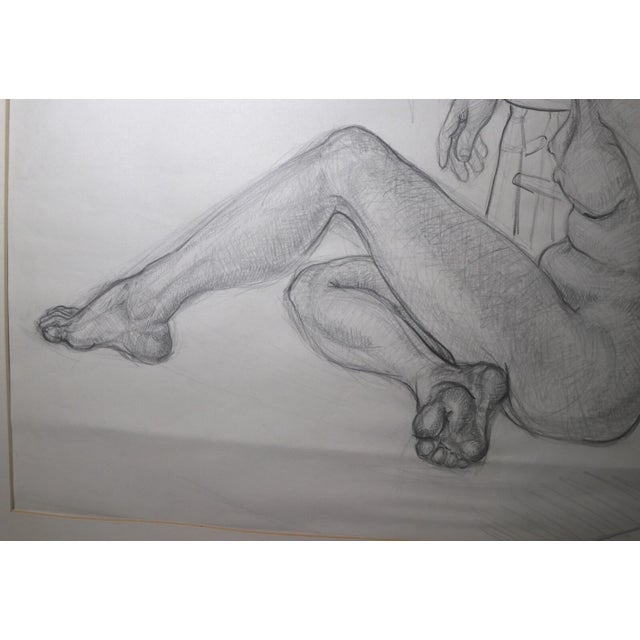 Vintage Original Fleet 1937 Pencil Figural Figure Nude Lady Woman Drawing Sketch For Sale - Image 9 of 10