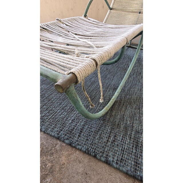 Green 1950s Attributed to Walter Lamb Bronze and Nautical Rope Chaise Lounge For Sale - Image 8 of 15