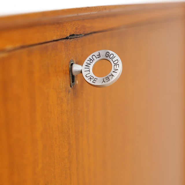 Mid Century Tall Liquor Cabinet Credenza by Golden Key Furniture For Sale - Image 9 of 10
