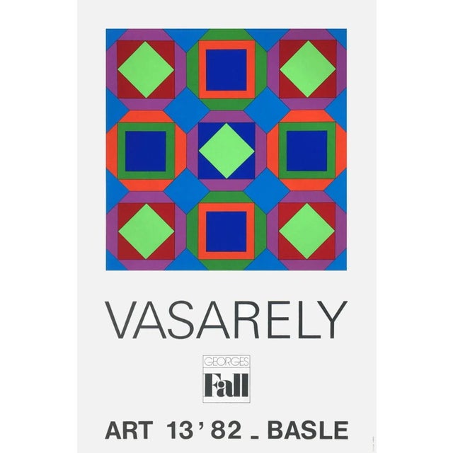 Victor VASARELY ART BASEL 82 1982 original screen print poster on matt poster paper unsigned and not numbered 37.4 x 24.8...