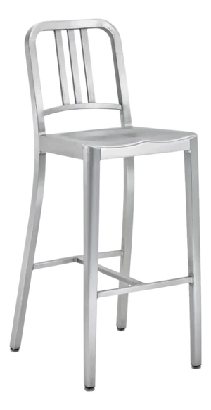 Emeco 1006 Bar Height Stool in Brushed Steel (New in Box)