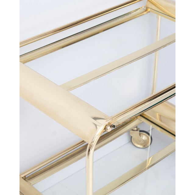 French Art Deco Bar Cart in Brass, 1920s For Sale - Image 6 of 10
