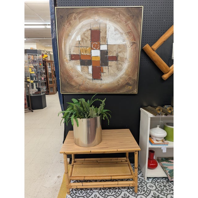 Mid Century Modern Abstract Oil Painting Framed and Signed For Sale - Image 4 of 7