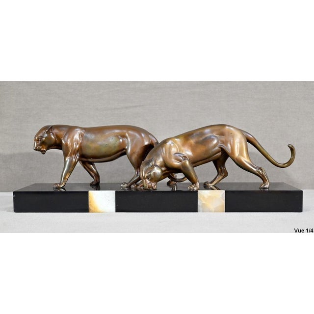 Art Deco Lionesses Sculpture, 1940, Regula For Sale - Image 4 of 18