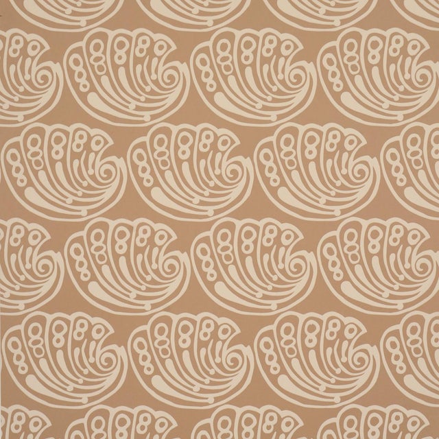 Schumacher Ramsgate Wallcovering In Tan For Sale In New York - Image 6 of 6