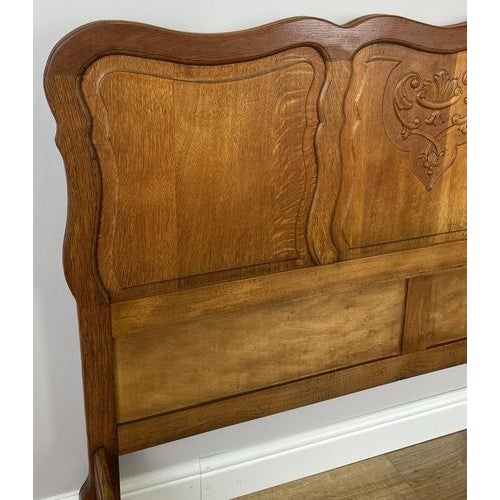 Vintage French Louis XVI Double Bed Frame in Oak For Sale - Image 6 of 11