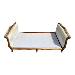 French Upholstered Carved Wood Daybed