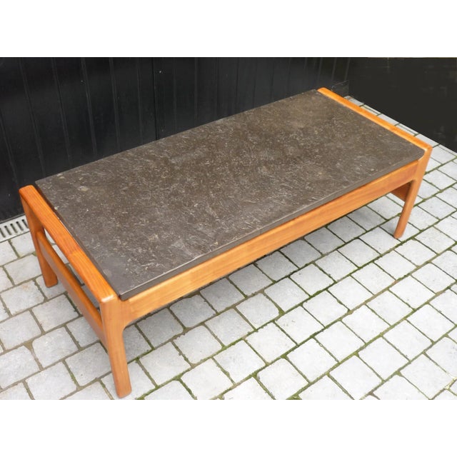 1960s Slate Slab Living Room Table, 1960s For Sale - Image 5 of 8