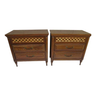 Vintage El Chico 3 Drawer Medium Tone Wood Nightstand - a Pair For Sale