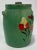 Farmhouse Antique Green Hand-Painted Floral Motif Lidded Crock For Sale - Image 3 of 8