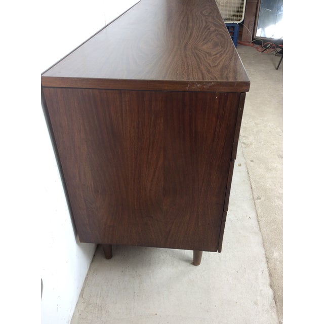 Brown Mid Century Modern Lowboy Nine Drawer Dresser by Stanley Furniture For Sale - Image 8 of 8