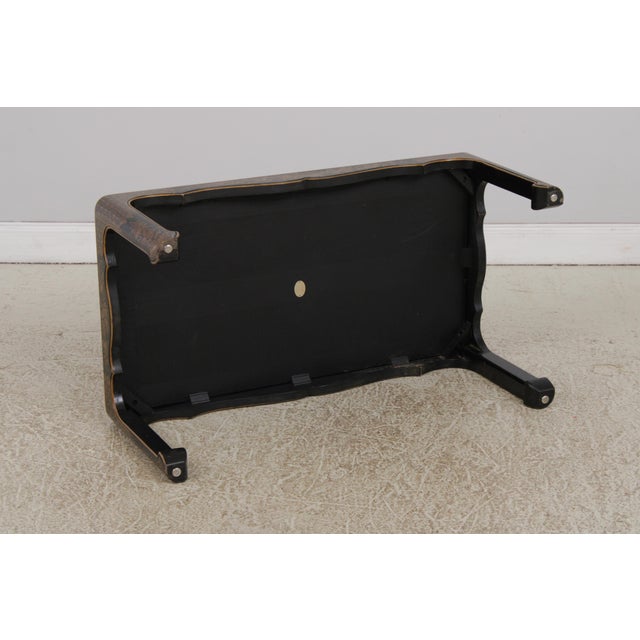 Baker Chinoiserie Black and Gold Parquet Chinese Style Coffee Table For Sale - Image 15 of 16