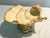 A sculptural Italian ceramic centerpiece in the form of a Triton shell, raised on an elaborate pedestal base. Richly...