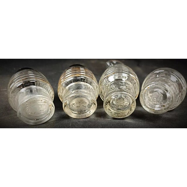 Vintage Glass and Faience Condiment Set With Floral "China" Design- 5 Pieces For Sale - Image 4 of 12