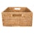 Artifacts Rattan Rectangular Basket with Cutout Handles in Honey Brown - 14" For Sale - Image 4 of 10