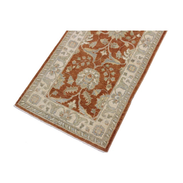 Ziegler 1990's Rust/Ivory Wool Runner Rug- 2'8'' X 8'10'' For Sale - Image 4 of 10