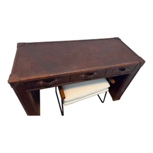 Vintage Steamer Trunk 3-Drawer Desk by Restoration Hardware