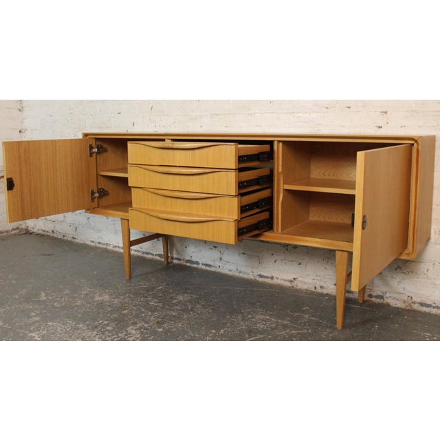 Mid 20th Century Mid 20th Century Low Profile Danish Style Ash Wood Credenza For Sale - Image 5 of 17