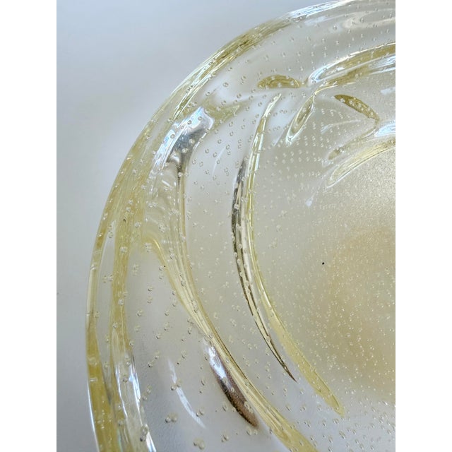 Large 1960s Murano Archimede Seguso Gold Fleck Bullicante Bowl, Attributed For Sale - Image 11 of 14