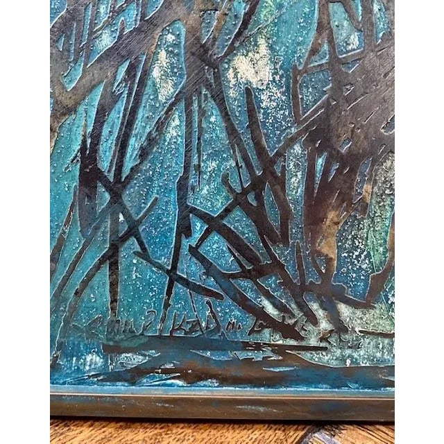 Mid-Century Modern Modernist Wall Plaque in the Style of Philip and Kelvin LaVerne For Sale - Image 3 of 12