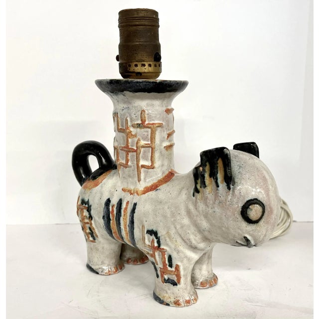1920s Kitty Rix for Wiener Werkstatte Cat Ceramic Lamp For Sale - Image 11 of 13