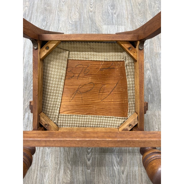 Vintage Jacobean Revival or English Tudor Style Oak Dining Chairs - Set of 6 For Sale - Image 15 of 16