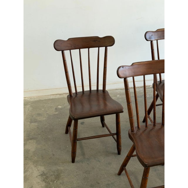 Wood 1940s Windsor Dining Chairs - Set of Six For Sale - Image 7 of 18