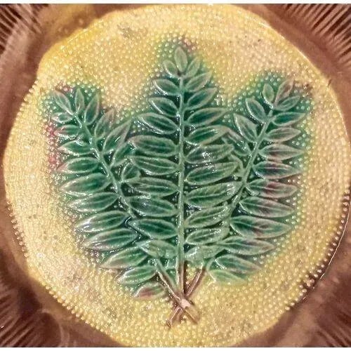 Rustic Antique Majolica Fern Bowl For Sale - Image 3 of 5