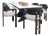 Conan 71" Long Black Dining Table Set for 6 with Black and White Chairs For Sale