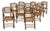 1990s Boho Chic Rattan Burnt Finish Folding Dining Chairs - Set of 10 For Sale
