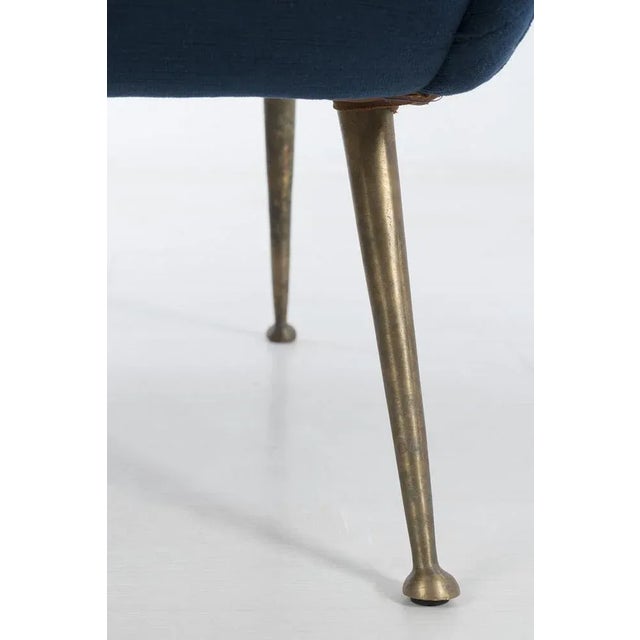 Blue Italian Dark Blue Armchair For Sale - Image 8 of 9