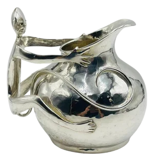 1980s Emilia Castillo Silver-Plated Monkey Pitcher, Mexican Modernism