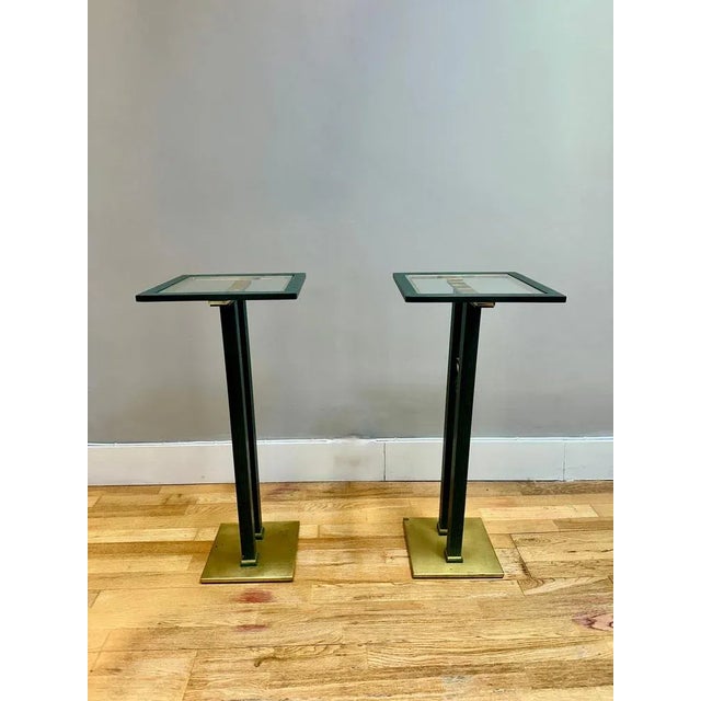 Italian Brass and Bronze Pedestals, 1980, Set of 2 For Sale - Image 14 of 18