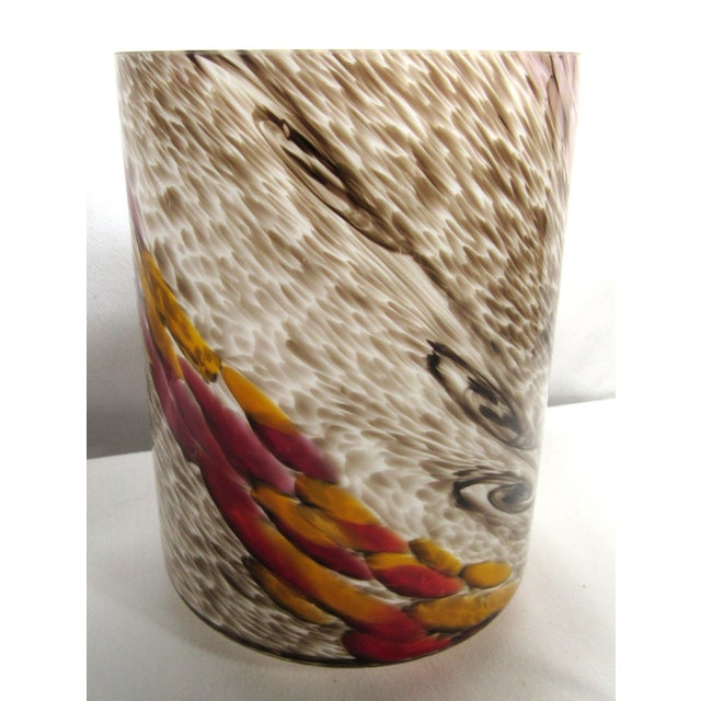 Vintage Art Deco Blown Cased Glass Light Cover For Sale In New Orleans - Image 6 of 13