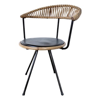 Rattan Chair from Dirk Van Sliedregt, 1950s For Sale