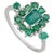 Vintage Style Emerald and Diamond Cluster Ring in Silver, Size 8.5 For Sale - Image 10 of 14