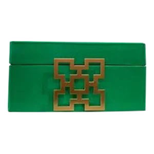 Contemporary Asian Green Jewelry Box, Small Size