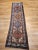 Antique Persian Serab Runner, Handwoven Wool, Geometric Pattern, Ivory & Blue, 3’ X 11’ For Sale - Image 11 of 12