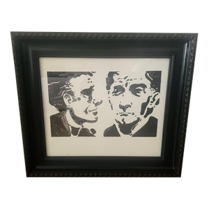 Signed Original Monoprint “Two Men” by David Mac Innes, 2003, Custom Framed