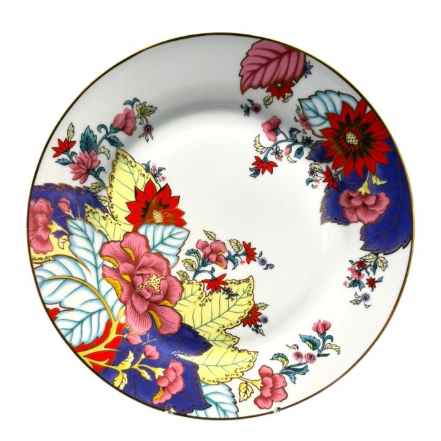 Traditional Late 20th Century Imperial Leaf Tobacco Leaf Dinner Plate Floral Gold Trim China For Sale - Image 3 of 3