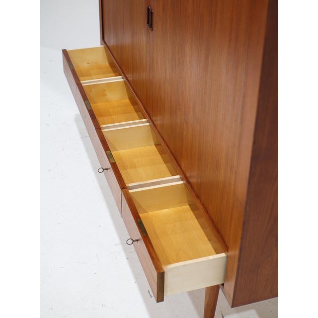 54 Highboard Tambour Doors in Teak by Arne Vodder for Sibast, 1960s For Sale - Image 9 of 13