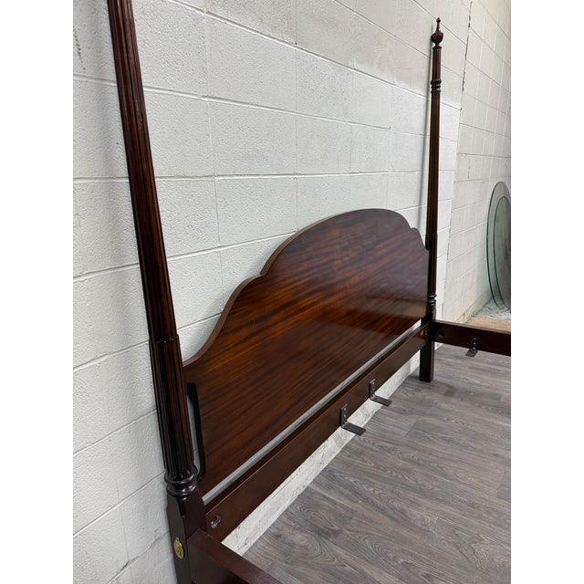 Brown Vintage King Size Councill Craftsman Chippendale Mahogany Carved Four Poster Bed For Sale - Image 8 of 10