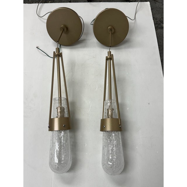 Hubbardton Forge Link Blown Glass Low Voltage Sconces, Pair For Sale - Image 4 of 13