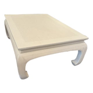 Highland House Chow Cocktail Table in a Cerused Alabaster Finish For Sale