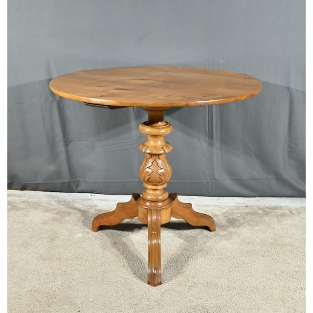 Cherry Wood Pedestal Table For Sale - Image 18 of 18
